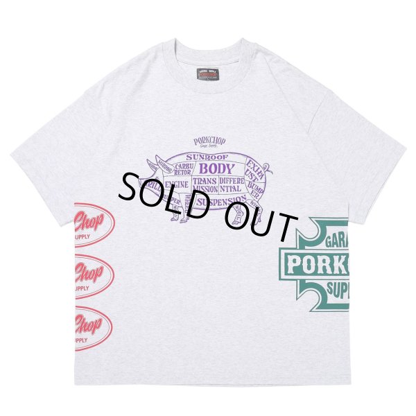 画像1: PORKCHOP/MULTI LOGOS TEE（GRAY）［プリントT-22秋冬］