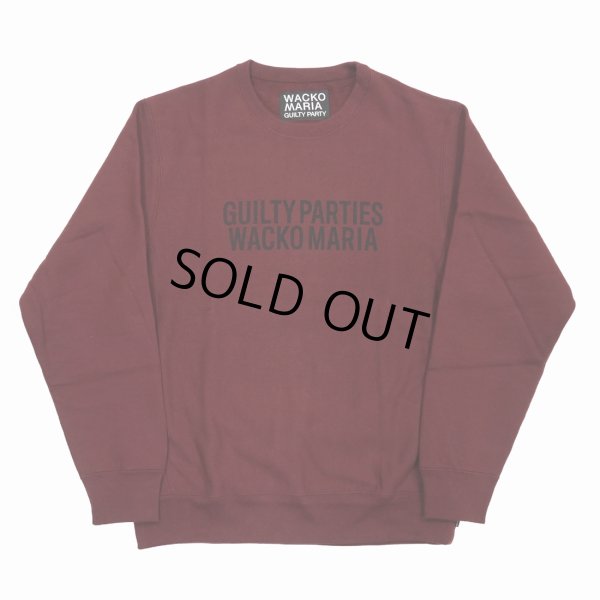 画像1: WACKO MARIA/HEAVY WEIGHT CREW NECK SWEAT SHIRT（BURGUNDY）［クルーネックスウェット-22秋冬］