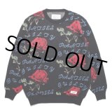 WACKO MARIA/ROSE JACQUARD SWEATER （BLACK）［ローズジャガードセーター-22秋冬］