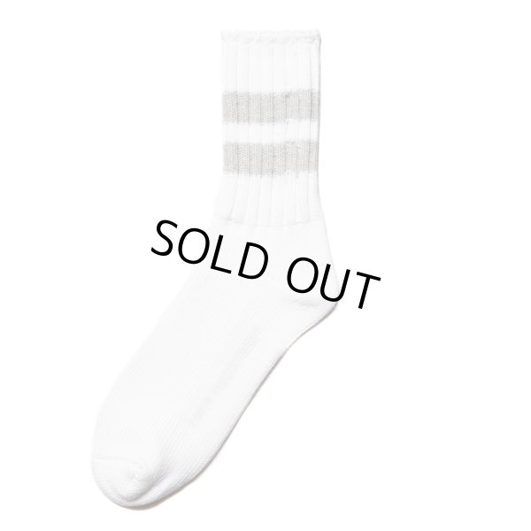 画像1: COOTIE PRODUCTIONS/Raza Low gauge Line Socks（White）［ローゲージラインソックス-22秋冬］