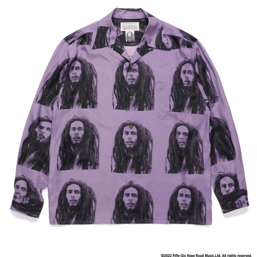 他の写真1: WACKO MARIA/BOB MARLEY / HAWAIIAN SHIRT L/S（PURPLE）［ハワイアンシャツ-22秋冬］