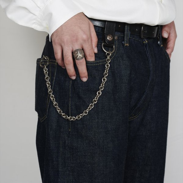 画像5: CALEE/SILVER STAR CONCHO LEATHER WALLET CHAIN（BLACK）［ウォレットチェーン-24春夏］