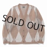 RATS/ARGYLE MOHAIR KNIT CARDIGAN（BROWN） 【40%OFF】［アーガイルモヘアカーディガン-22秋冬］