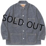 CALEE/Vintage type denim coverall（Ow Indigo Blue）［デニムカバーオール-23春夏］