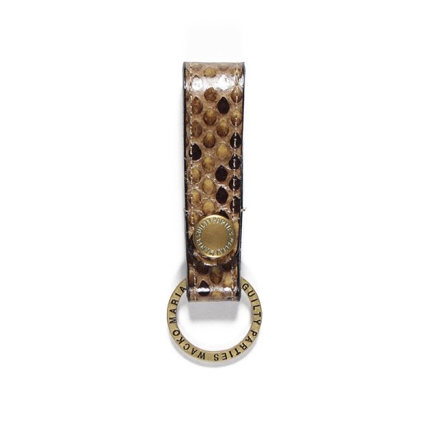 画像1: WACKO MARIA/PYTHON LEATHER KEY HOLDER（BEIGE）［パイソンレザーキーホルダー-24秋冬］