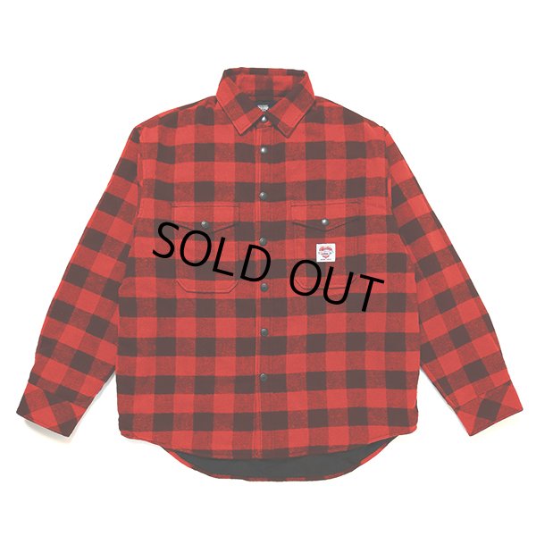 画像1: CHALLENGER/BUFFALO CHECK LINING SHIRT（RED/BLACK）［バッファローチェックライニングシャツ-23秋冬］