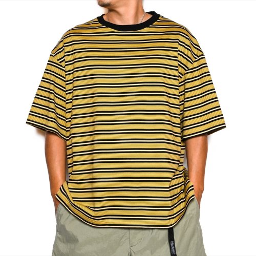 他の写真3: CALEE/Drop shoulder narrow pitch border S/S cutsew（Black/Mustard） 【40%OFF】［ドロップショルダーボーダーT-23春夏］