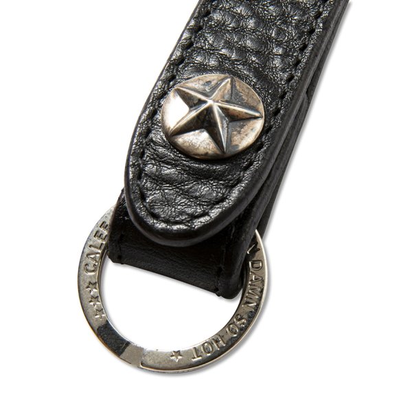 画像2: CALEE/SILVER STAR CONCHO LEATHER KEY RING ＜TYPE B＞（BLACK）［レザーキーリング-24春夏］