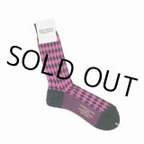 WACKO MARIA/DIAMOND JACQUARD SOCKS（PINK）［ダイヤモンドジャガードソックス-23秋冬］