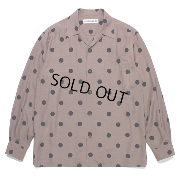 画像1: WACKO MARIA/DOTS OPEN COLLAR SHIRT（BROWN）［ドットオープンカラーシャツ-23秋冬］