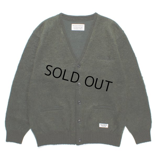 画像1: WACKO MARIA/MOHAIR KNIT CARDIGAN（GREEN）［モヘアカーディガン-23秋冬］