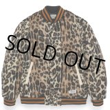 WACKO MARIA/FAUX LEOPARD FUR VARSITY JACKET（BEIGE）［レオパードファーヴァーシティJKT-23秋冬］