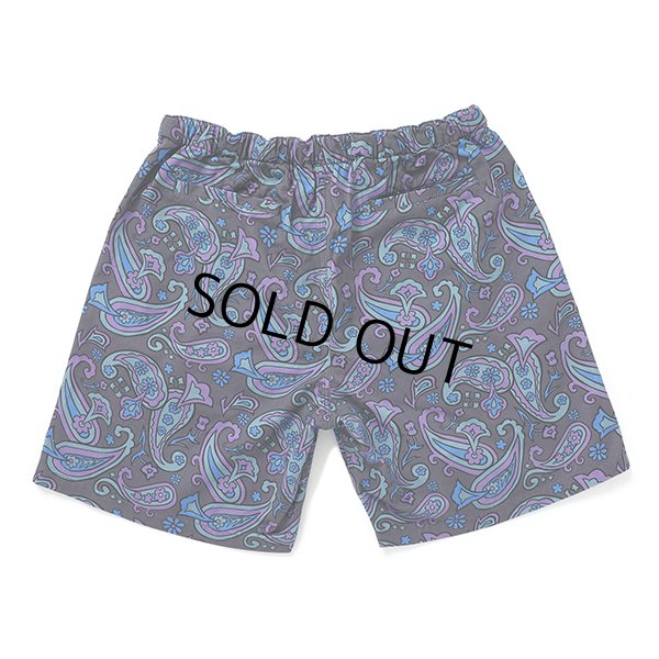 画像2: CHALLENGER/PAISLEY COTTON TWILL SHORTS（CHARCOAL/PURPLE）［ペイズリーコットンツイルショーツ-24春夏］