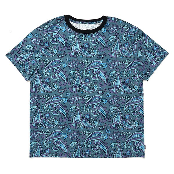 画像1: CHALLENGER/S/S PAISLEY TEE（BLUE GRAY/PURPLE）［ペイズリーT-24春夏］