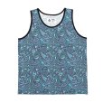 画像1: CHALLENGER/PAISLEY TANKTOP（BLUE GRAY/PURPLE）［ペイズリータンクトップ-24春夏］ (1)