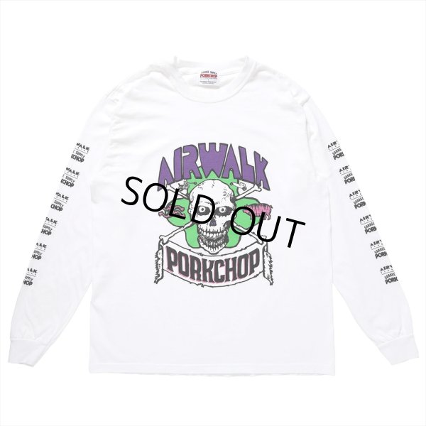 画像1: PORKCHOP/AP SKELETON L/S TEE（×AIRWALK CLASSICS）（WHITE）［プリント長袖T-24春夏］