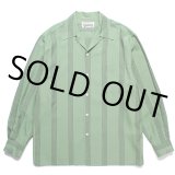 WACKO MARIA/STRIPED OPEN COLLAR SHIRT（GREEN）［ストライプオープンカラーシャツ-24春夏］