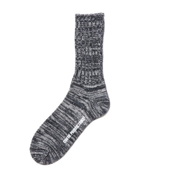 画像1: COOTIE PRODUCTIONS/Raza Lowgauge Socks（Black Mix）［ローゲージソックス-24秋冬］