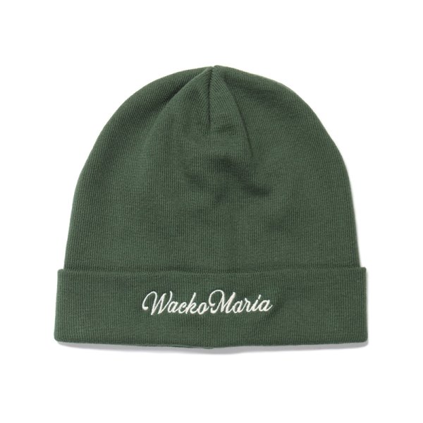 画像1: WACKO MARIA/COTTON KNIT WATCH CAP（GREEN）［コットンニットキャップ-24春夏］