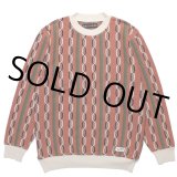 WACKO MARIA/STRIPED JACQUARD KNIT SWEATER（TYPE-1）（BROWN）［ストライプジャガードセーター-24春夏］