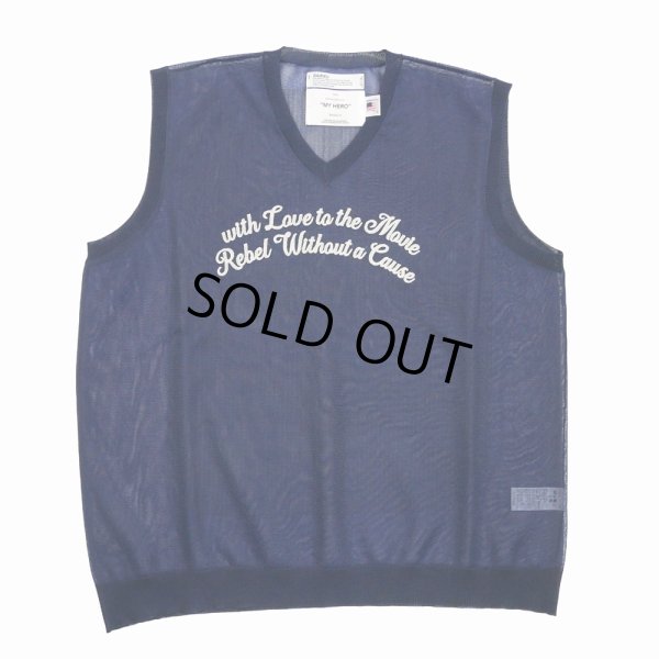 画像1: DAIRIKU/"Letter" Skeleton Knit Vest（Skeleton Navy） 【30%OFF】［スケルトンベスト-24春夏］