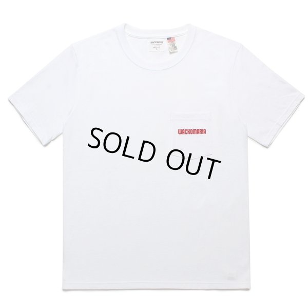 画像1: WACKO MARIA/US FABRIC POCKET T-SHIRT（WHITE）［刺繍ポケT-24春夏］