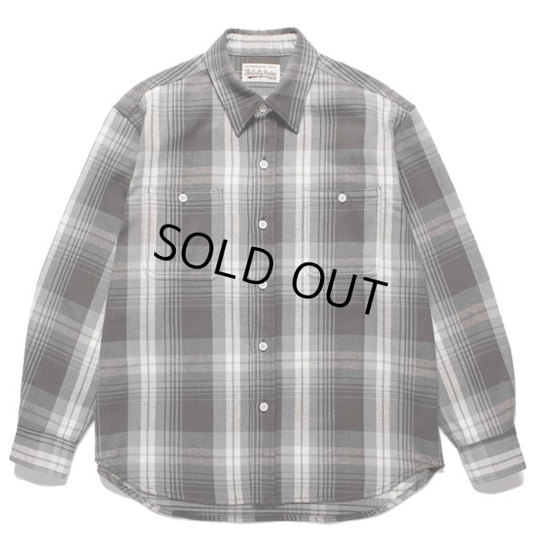 画像1: WACKO MARIA/CHECK FLANNEL SHIRT（GRAY）［チェックフランネルシャツ-24春夏］