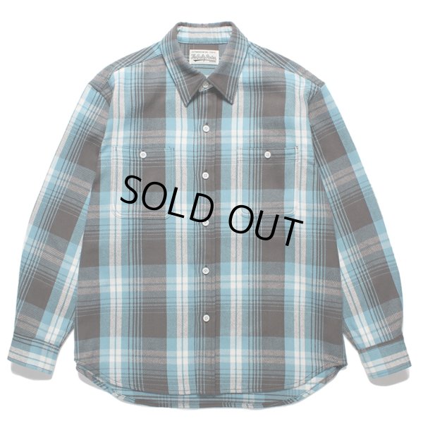 画像1: WACKO MARIA/CHECK FLANNEL SHIRT（BLUE）［チェックフランネルシャツ-24春夏］