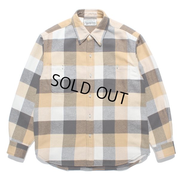 画像1: WACKO MARIA/BLOCK CHECK FLANNEL SHIRT（YELLOW）［ブロックチェックフランネルシャツ-24春夏］