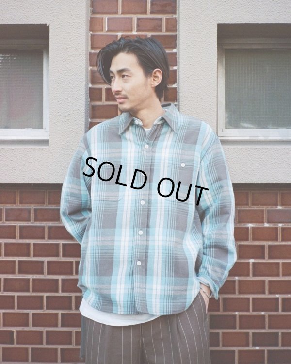 画像2: WACKO MARIA/CHECK FLANNEL SHIRT（BLUE）［チェックフランネルシャツ-24春夏］