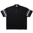 画像1: COOTIE PRODUCTIONS/Jacquard Sleeve S/S Polo（Black）［ジャガードスリーブポロ-24春夏］ (1)