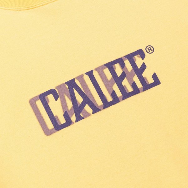 画像3: CALEE/DROP SHOULDER CALEE BLUR LOGO TEE（YELLOW）［ドロップショルダープリントT-24春夏］