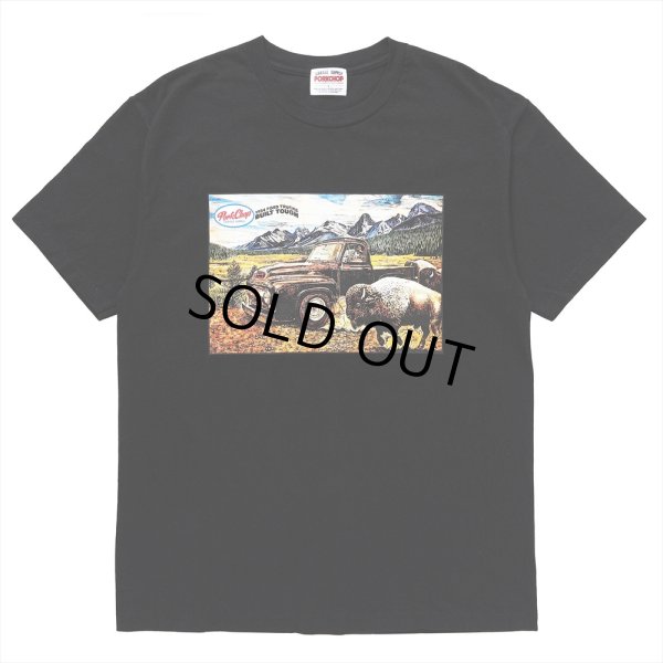 画像1: PORKCHOP/F-100 TEE（BLACK）［プリントT-24春夏］