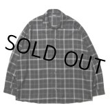 ROTTWEILER/R9 CHECK SHIRT（BLACK） 【40%OFF】［チェックオープンカラーシャツ-23秋冬］