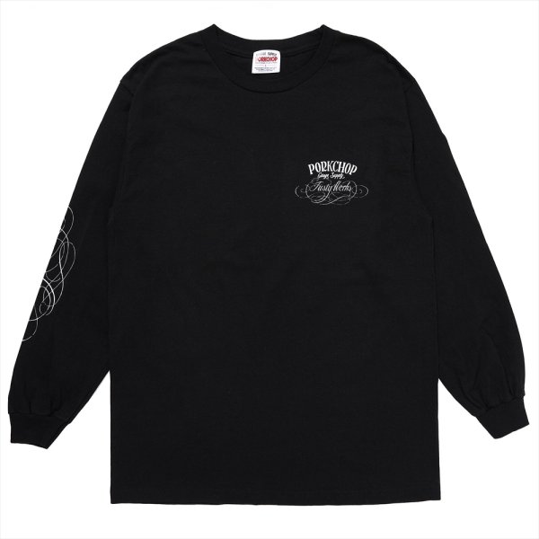 画像2: PORKCHOP/F-100 L/S TEE（BLACK）［プリント長袖T-24春夏］