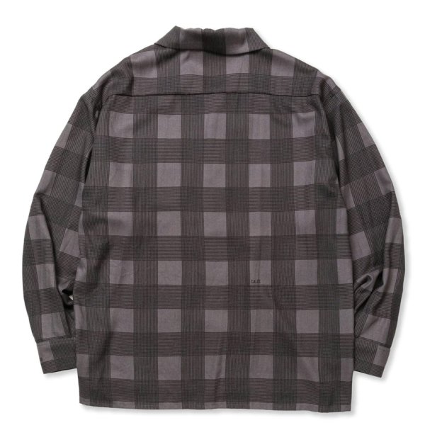 画像2: CALEE/RAYON CHECK OPEN COLLAR L/S SH（BLACK） 【30%OFF】［レーヨンチェックオープンカラーシャツ-24春夏］