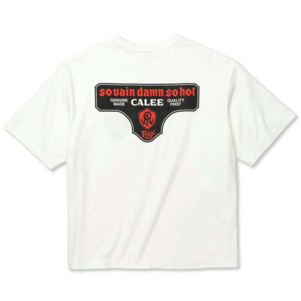 画像1: CALEE/DROP SHOULDER S.V.D.S.H LOGO TEE ＜NATURALLY PAINT DESIGN＞（WHITE）［ドロップショルダープリントT-24春夏］