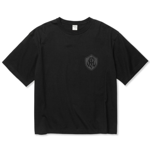 画像2: CALEE/DROP SHOULDER S.V.D.S.H LOGO TEE ＜NATURALLY PAINT DESIGN＞（BLACK）［ドロップショルダープリントT-24春夏］