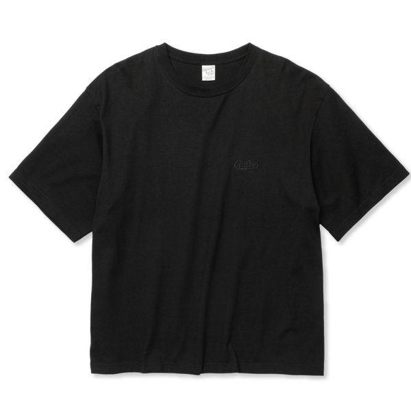 画像1: CALEE/EMBROIDERY DROP SHOULDER S/S TEE（BLACK）［ドロップショルダー刺繍T-24春夏］