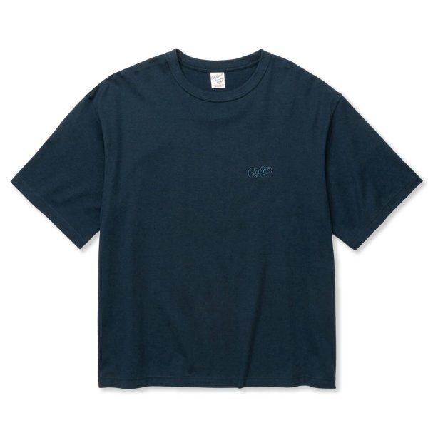 画像1: CALEE/EMBROIDERY DROP SHOULDER S/S TEE（NAVY）［ドロップショルダー刺繍T-24春夏］