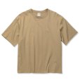 画像1: CALEE/EMBROIDERY DROP SHOULDER S/S TEE（BEIGE）［ドロップショルダー刺繍T-24春夏］ (1)