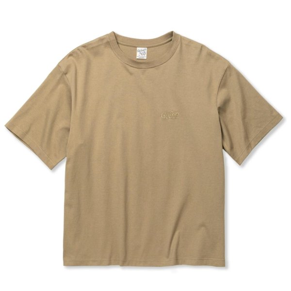 画像1: CALEE/EMBROIDERY DROP SHOULDER S/S TEE（BEIGE）［ドロップショルダー刺繍T-24春夏］