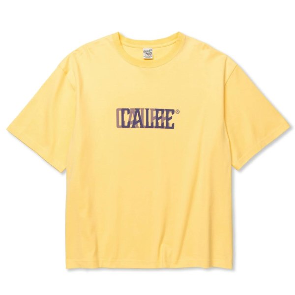 画像1: CALEE/DROP SHOULDER CALEE BLUR LOGO TEE（YELLOW）［ドロップショルダープリントT-24春夏］