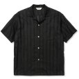 画像1: CALEE/VINTAGE TYPE LENO CLOTH OPEN COLLAR SH（BLACK）［オープンカラーシャツ-24春夏］ (1)