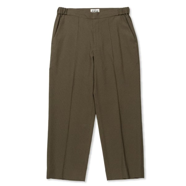 画像1: CALEE/R/SUCKER WIDE SLACKS（OLIVE）［シアサッカーワイドスラックス-24春夏］