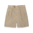 画像1: WACKO MARIA/DOUBLE PLEATED CHINO SHORT TROUSERS（BEIGE）［ツータックチノショーツ-24春夏］ (1)