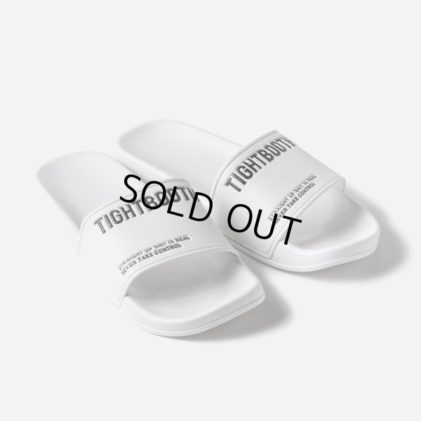 画像1: TIGHTBOOTH/LABEL LOGO SLIDE SANDAL（White）［スライドサンダル-24春夏］