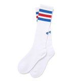 CHALLENGER/LINE SOCKS（WHITE）［ラインソックス-24秋冬］