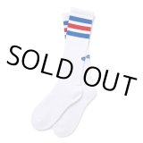 CHALLENGER/LINE SOCKS（WHITE）［ラインソックス-24秋冬］