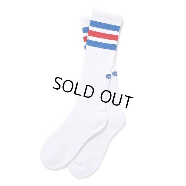 画像1: CHALLENGER/LINE SOCKS（WHITE）［ラインソックス-24秋冬］